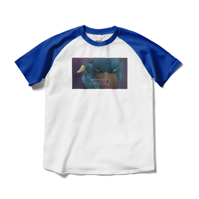 ラグランTシャツ - M - ホワイト×ロイヤルブルー