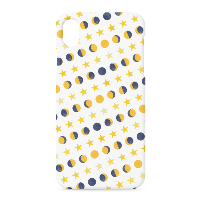 iPhoneケース・月と星・白:iPhone XR - 側面あり