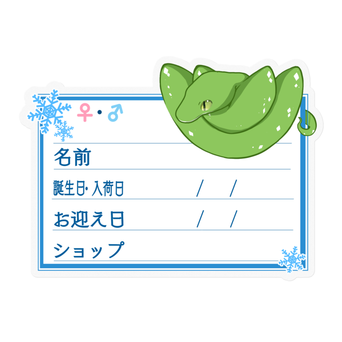 【🐍お名前ステッカー】グリンパイ(アルー) ‐雪