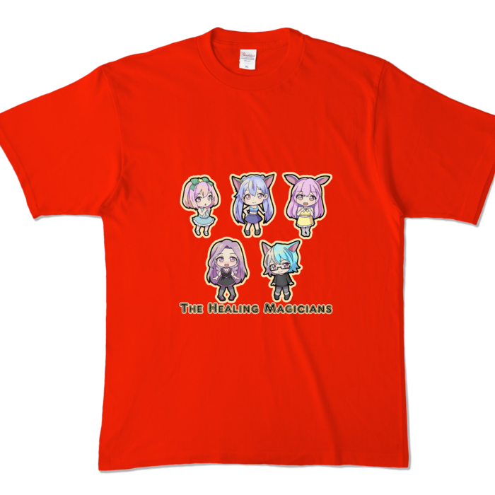カラーTシャツ - XL - レッド／カラー柄