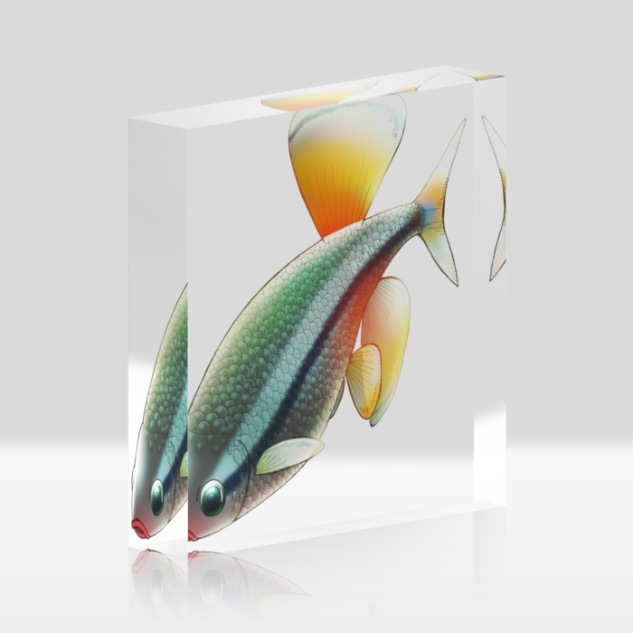 アカヒレ ー クリア/ 100x100mm