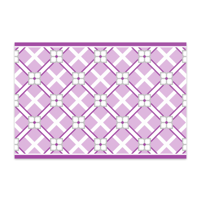 四枚花＆リボンのポストカード(紫系)