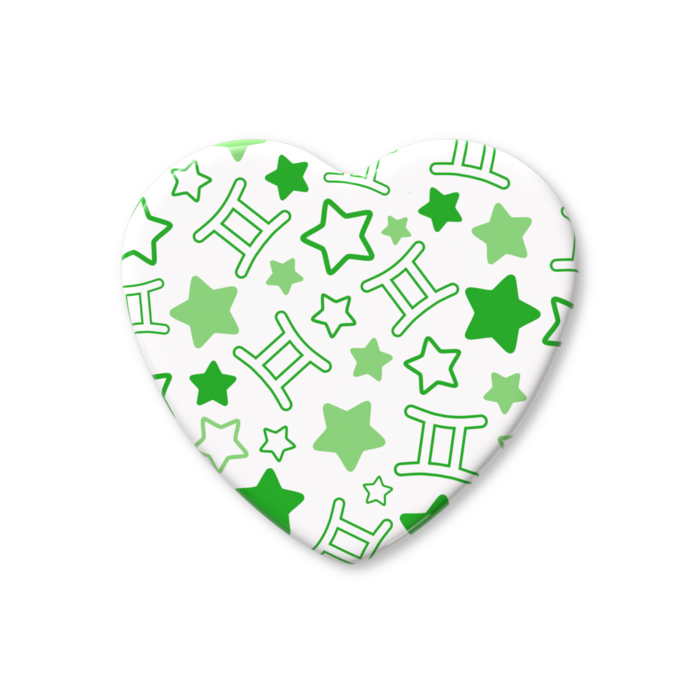 ハート缶バッジ - 57 × 52.5mm