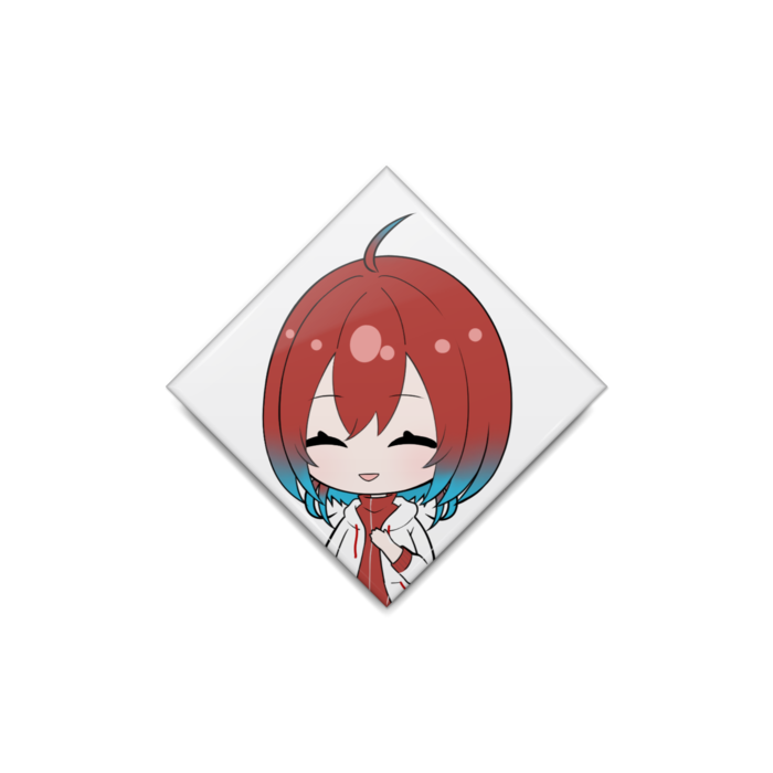 缶バッジ - ひし形40mm　笑顔