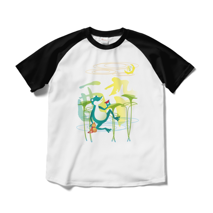 ラグランTシャツ - M - ホワイト×ブラック