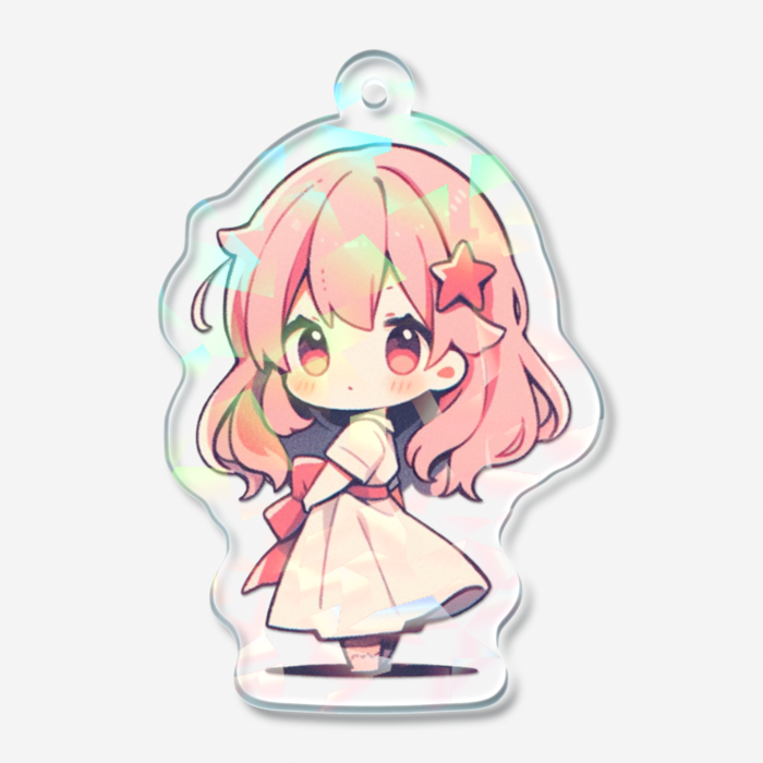 ホログラムアクリルキーホルダー - 50 × 50mm