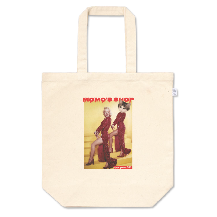 トートバッグ - M - プリント面積中-赤ドレス