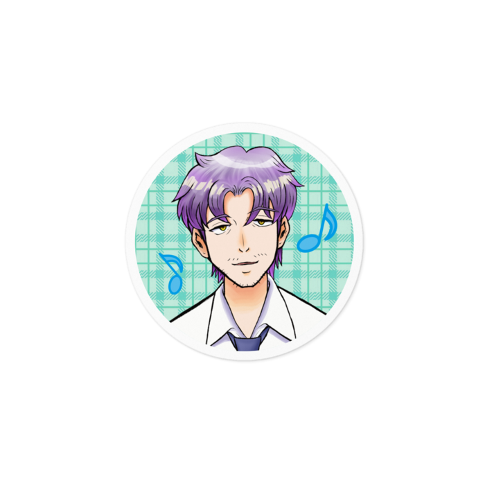 ジト目 ステッカー - 100 x 100 (mm)