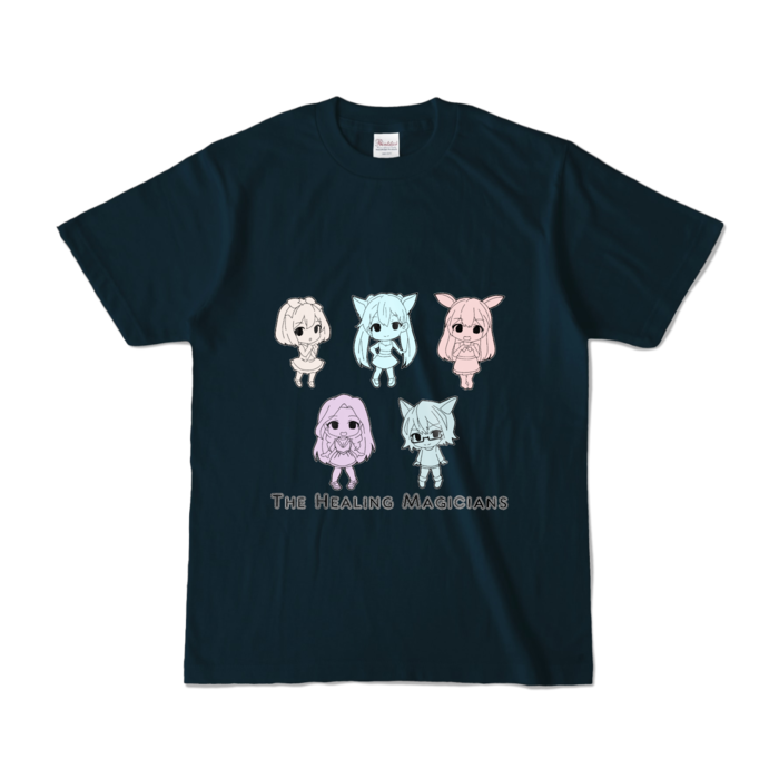 カラーTシャツ - S - ネイビー/モノトーン柄