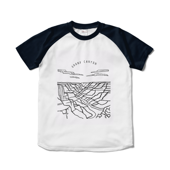 ラグランTシャツ - S - ホワイト×ネイビー
