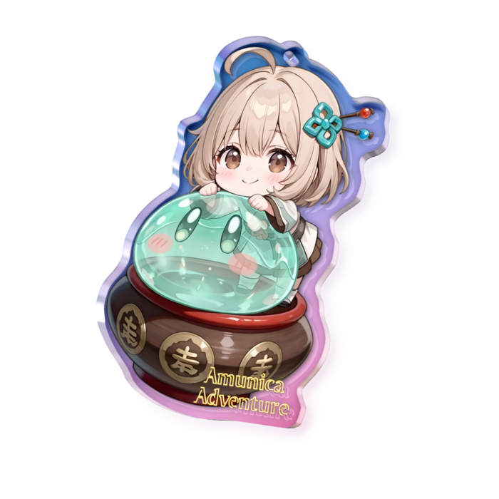 【擬態アズサver.】Amunica Adventure オーロラアクリルキーホルダー - 70 × 70mm