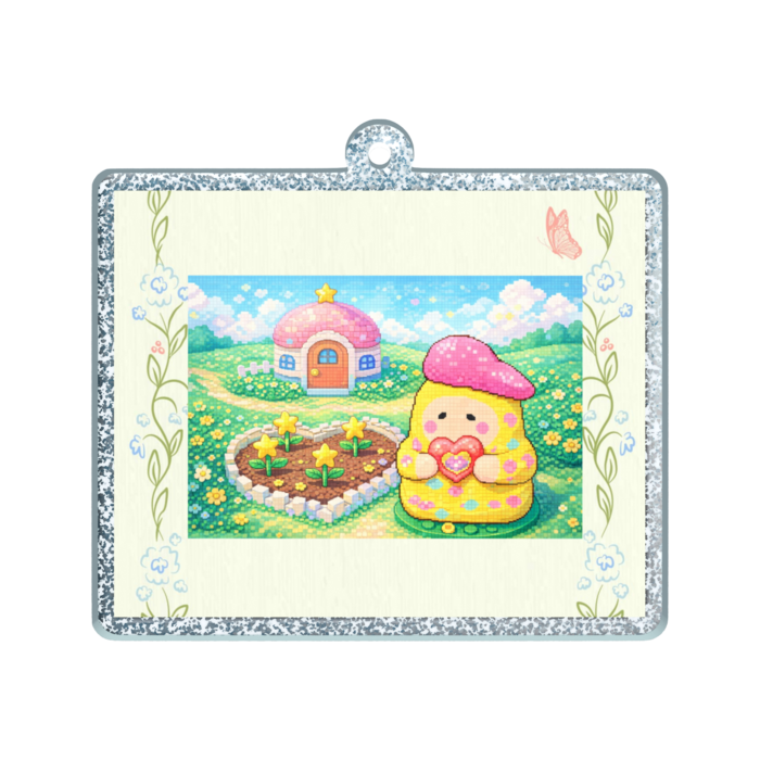 ラメアクリルキーホルダー - 50 × 50mm