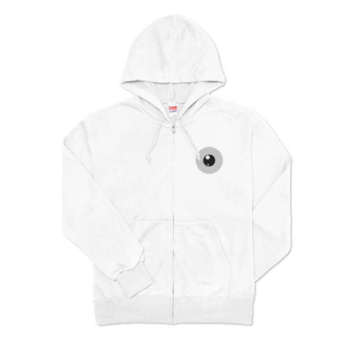 めだまジップパーカー - M - ホワイト