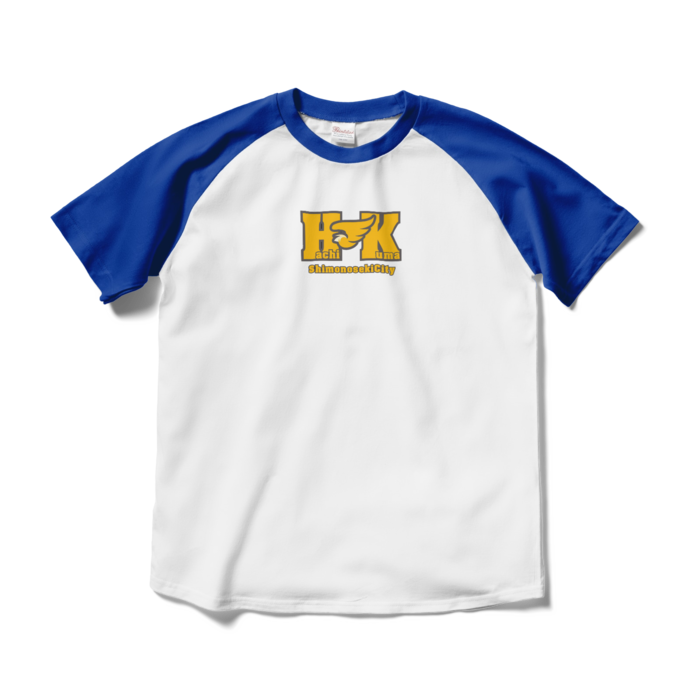 ラグランTシャツ - M - ホワイト×ロイヤルブルー