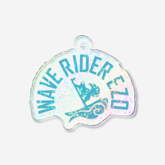 WREホログラムアクリルキーホルダー グリッター-light blue - 50 × 50mm