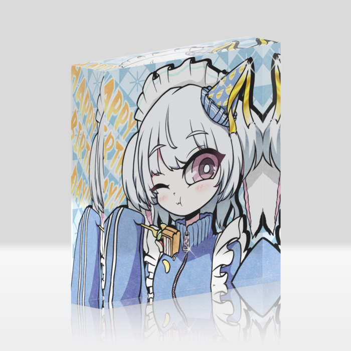 生誕イラスト　アクリルブロック Ver. - 100x100 (mm)