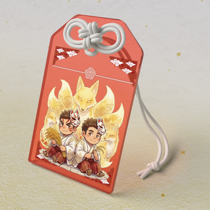 アクリルお守り - 50 × 80mm　レッド