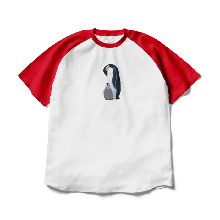 ラグランTシャツ - XL - ホワイト×レッド