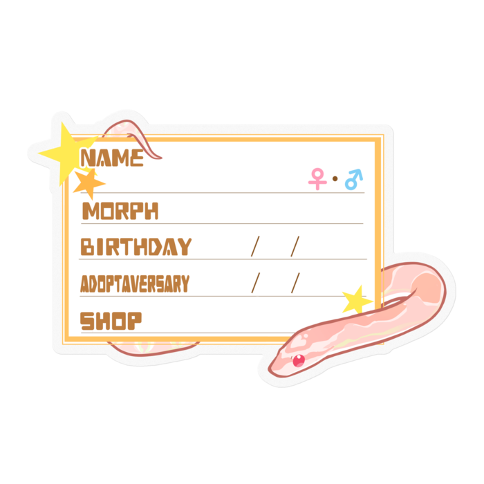 【🐍お名前ステッカー】コーンスネーク(サーモンスノー) - 星(英語)