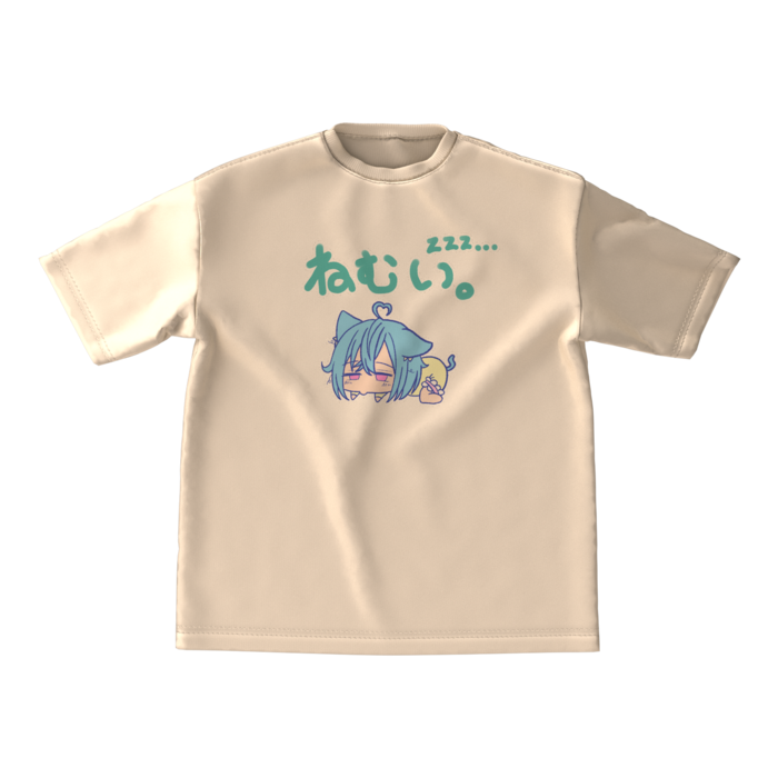 ビッグシルエットTシャツ - M - 正面　ベージュ