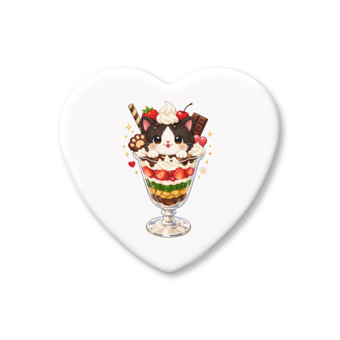 ハート缶バッジ - 57 × 52.5mm