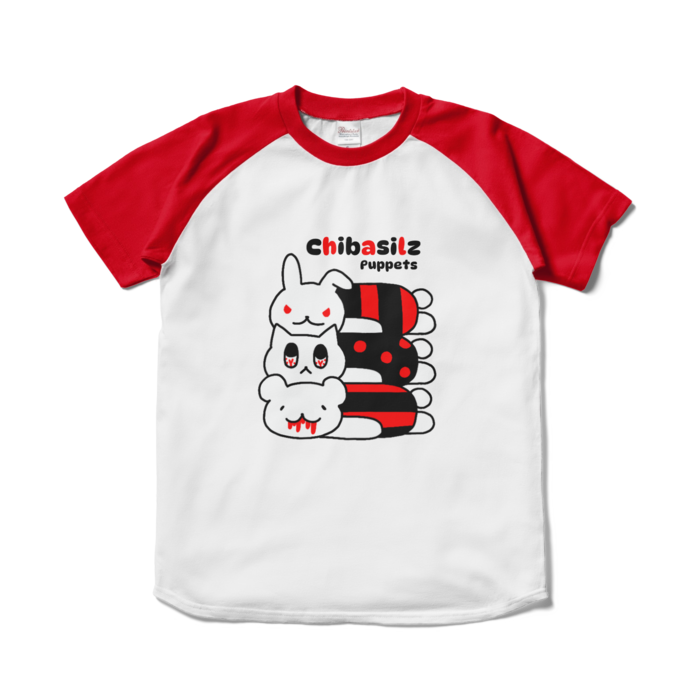 ラグランTシャツ - S - ホワイト×レッド