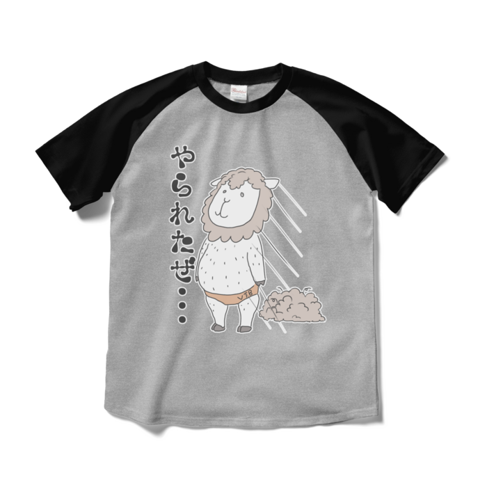 ラグランTシャツ - M - 杢グレー×ブラック