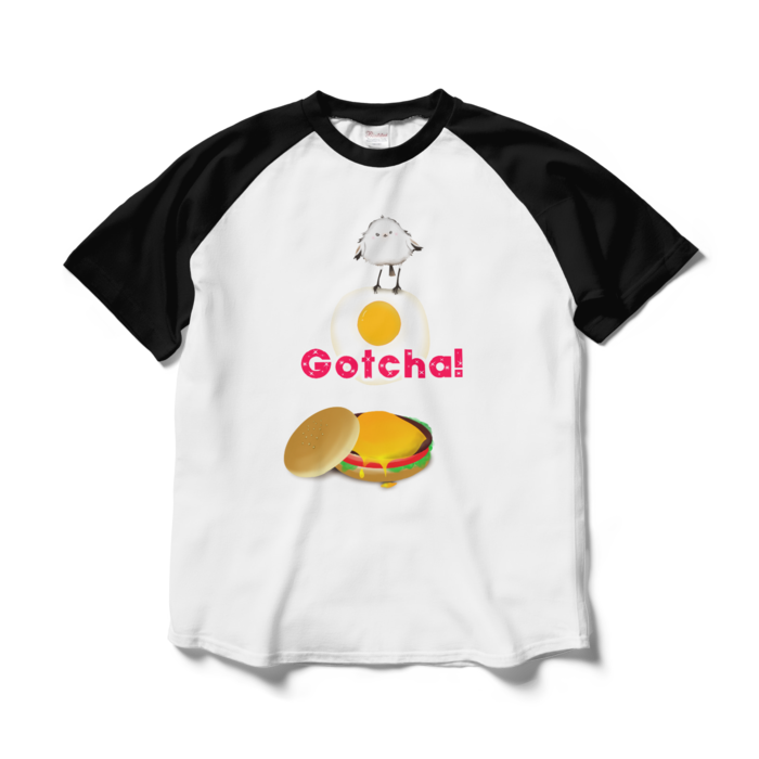ラグランTシャツ - L - ホワイト×ブラック
