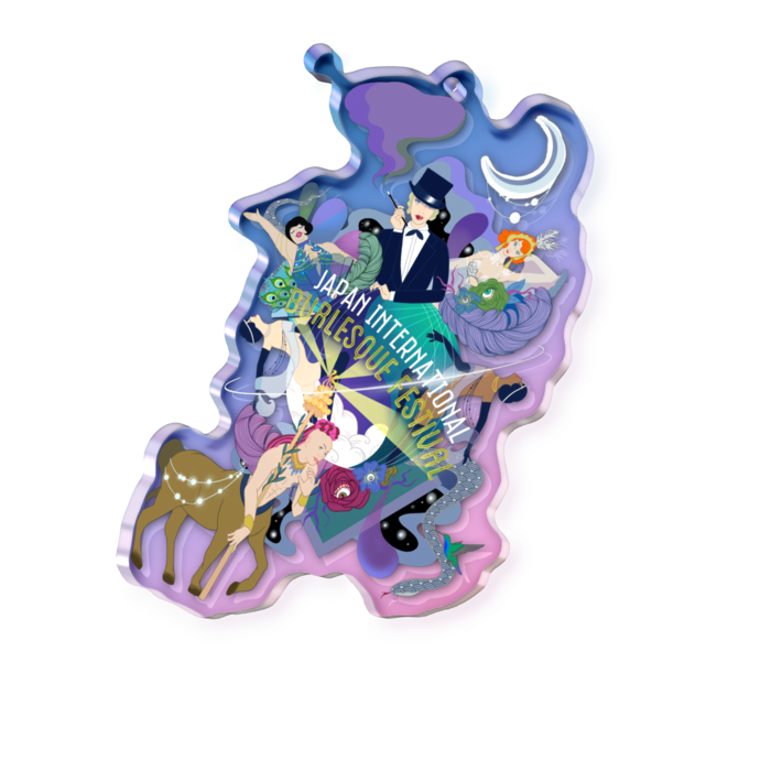 オーロラアクリルキーホルダー - 70 × 70mm