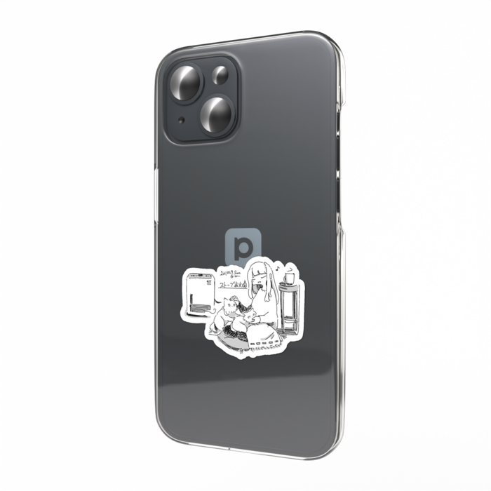 スマホステッカー：ストーブ点火(小・文字あり)