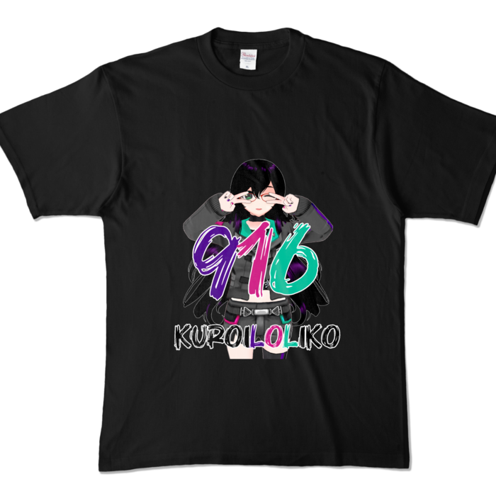 916TシャツカラーTシャツ - XL - ブラック (濃色)