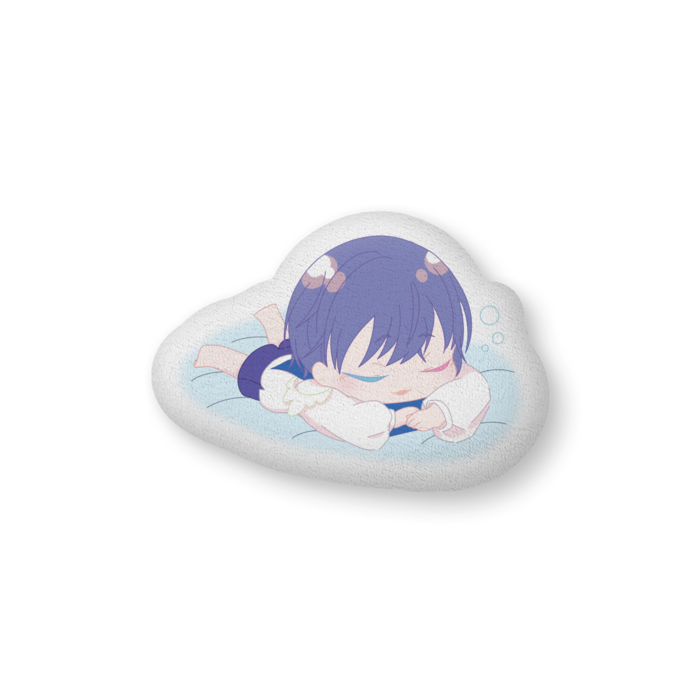 ふかふかクッション - 中(H36×W56cm) - 両面(水色)