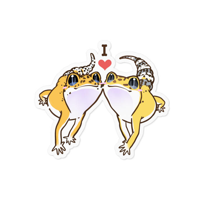 I♥️レオパ ステッカー(タンジェリン×タンジェリン)