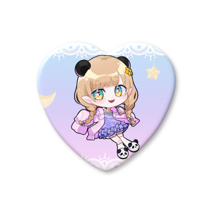 ハート缶バッジ - 52.5 × 57mm