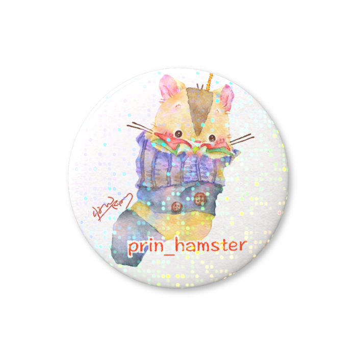 ホログラム缶バッジ - ぷりん🐹