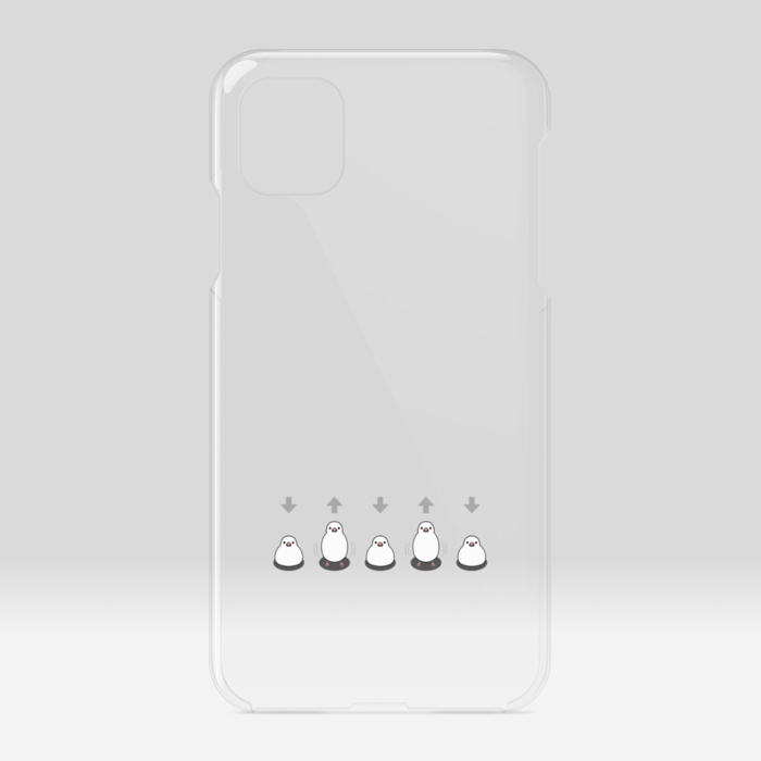 クリアiPhoneケース 白文鳥(濃色用) iPhone 11
