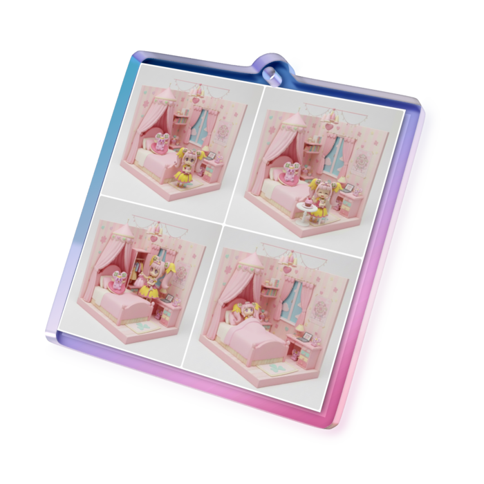 オーロラアクリルキーホルダー - 50 × 50mm