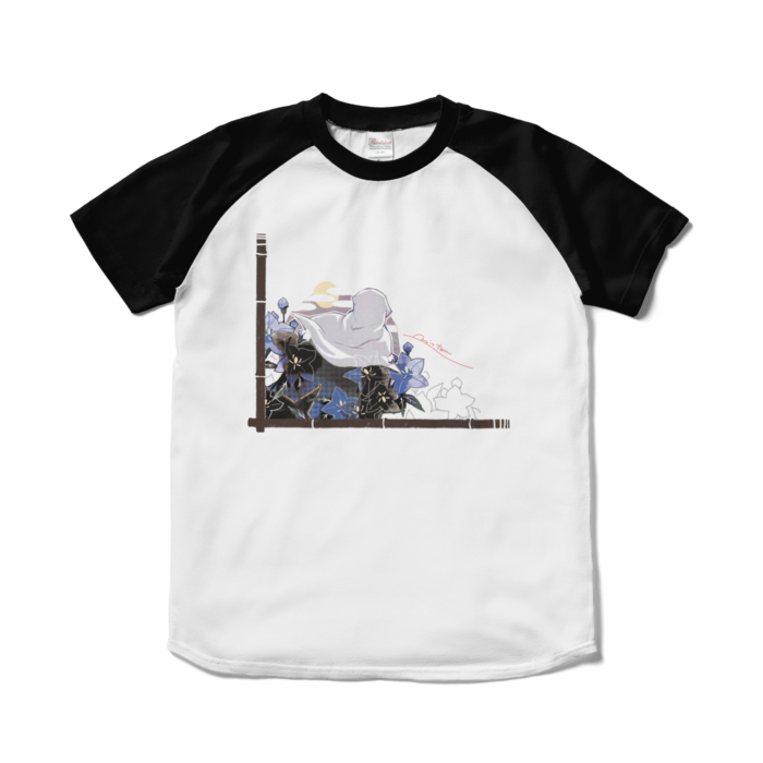 ラグランTシャツ - S - ホワイト×ブラック(1)
