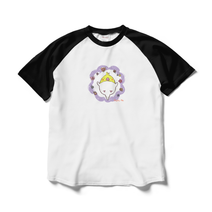 ラグランTシャツ - L - ホワイト×ブラック(1)