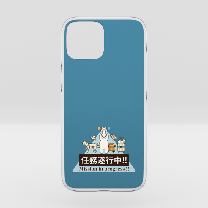 クリアiPhoneケース　くすみ青緑色　iPhone 15