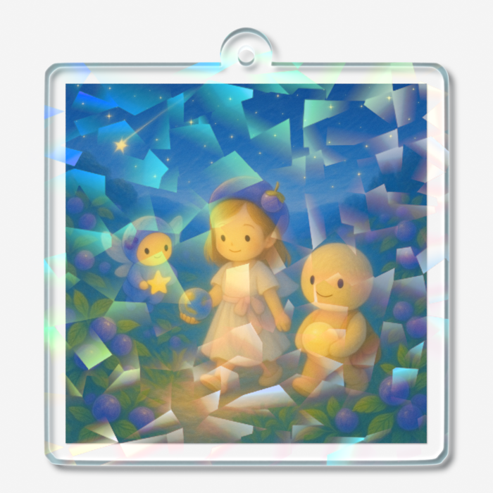 ホログラムアクリルキーホルダー - 50 × 50mm