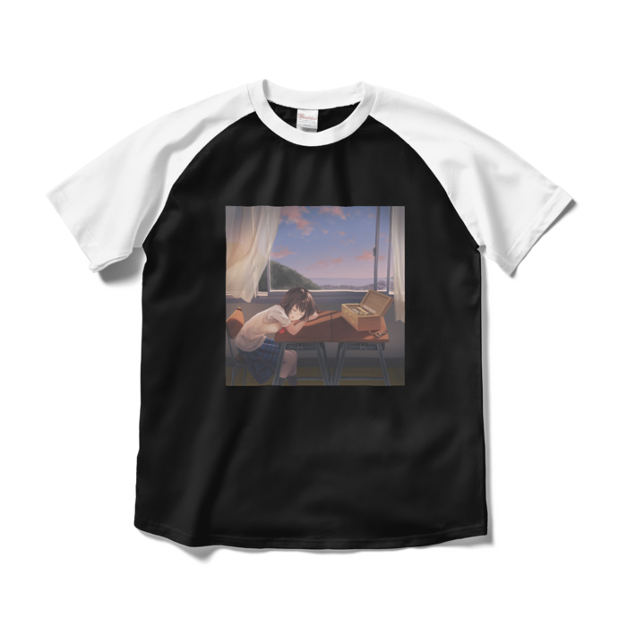 ラグランTシャツ - M - ブラック×ホワイト