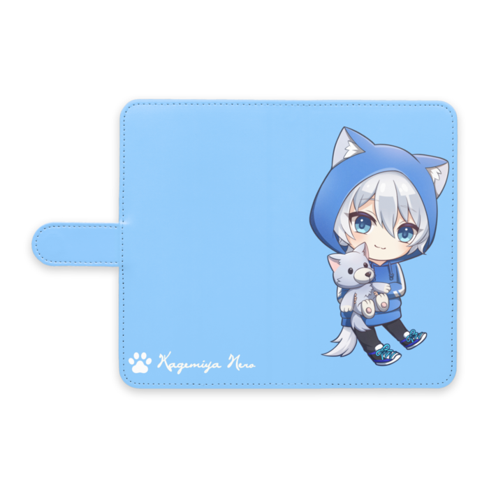 手帳型Androidケース②ぬいぐるみ抱き - L - ストラップ穴 なし