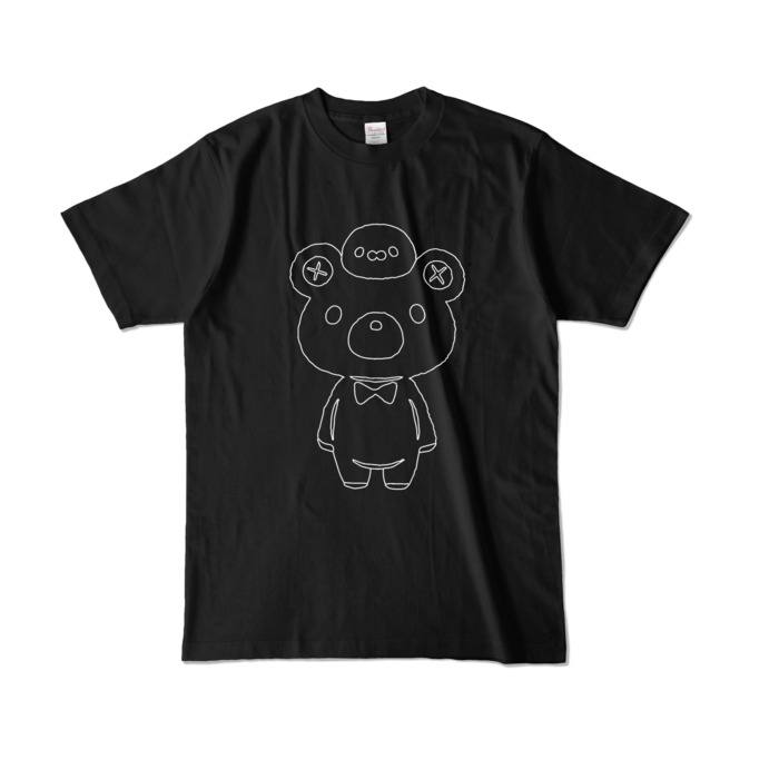 まんじゅうカラーTシャツ - L - ブラック (濃色)