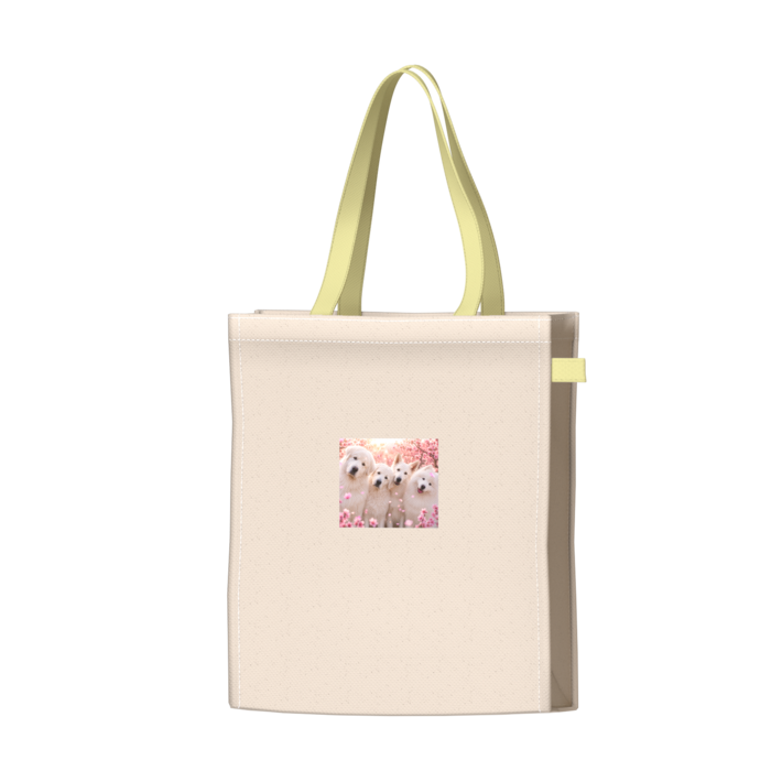 ツートンカラーバッグ - イエロー - W34 × H41 × D14cm