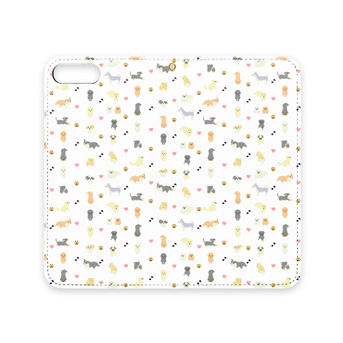 手帳型iPhoneケース iPhone 7Plus / 8Plus ベルトなし+穴あり 白
