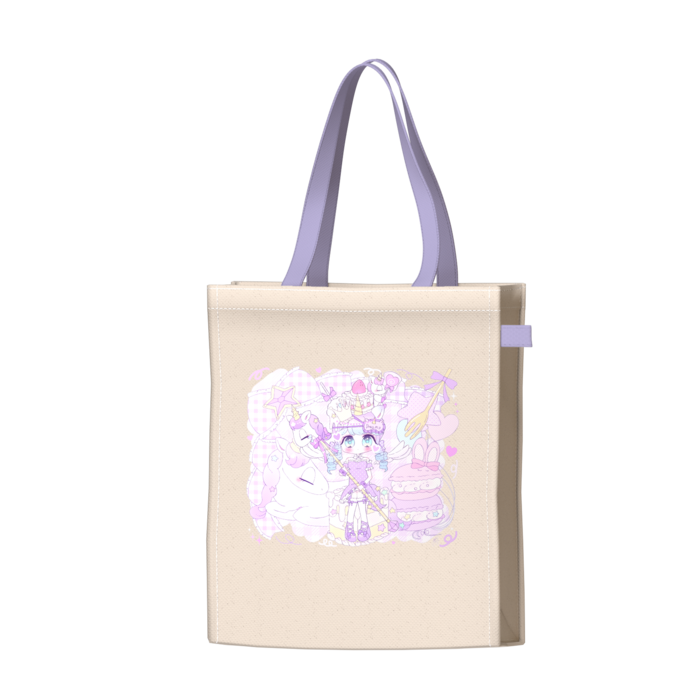 ツートンカラーバッグ - パープル - W34 × H41 × D14cm
