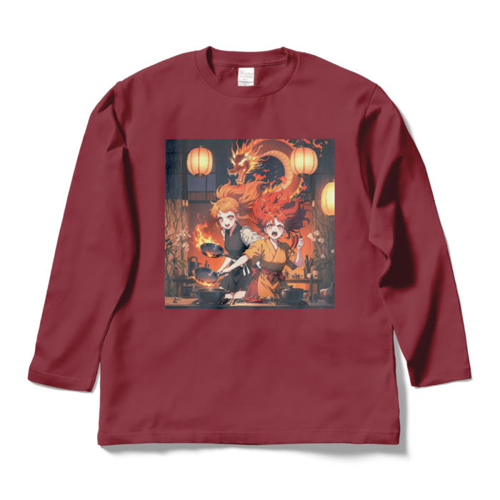 ロングスリーブTシャツ - L - バーガンディ