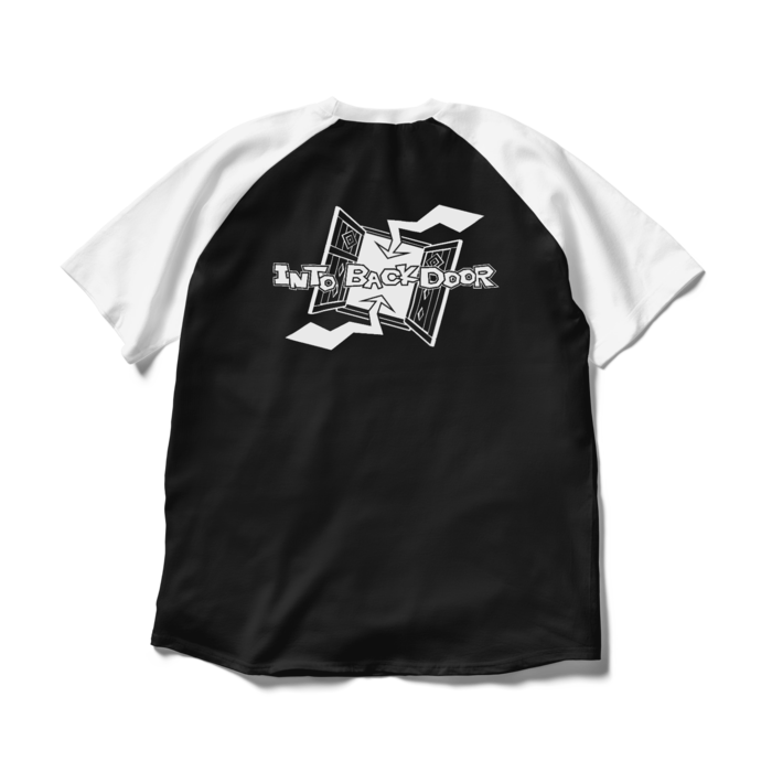 ラグランTシャツ - XL - ブラック×ホワイト