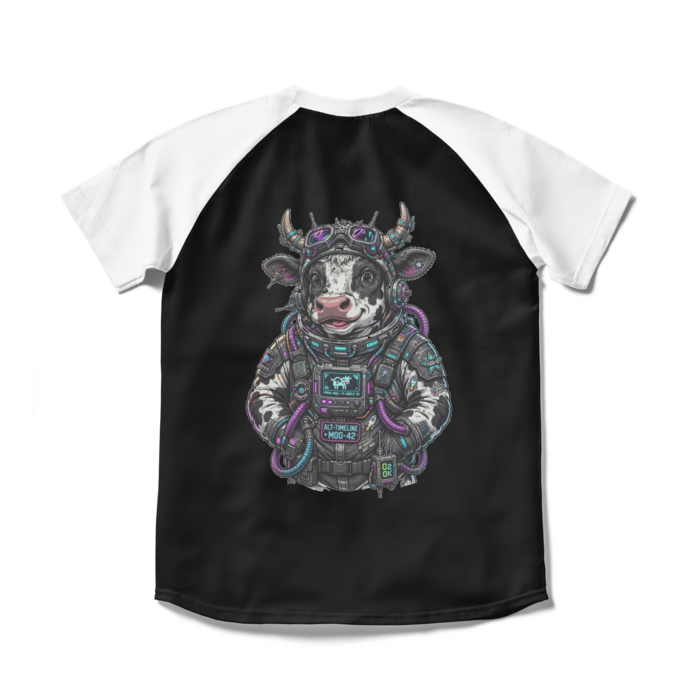 ラグランTシャツ - S - ブラック×ホワイト(1)